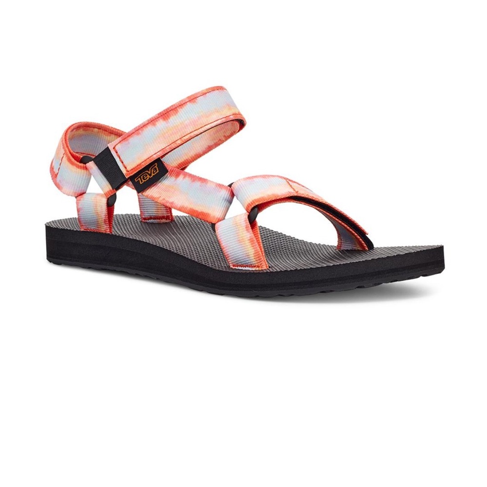 Teva Tie-Dye Strap Sandal in Coral and White